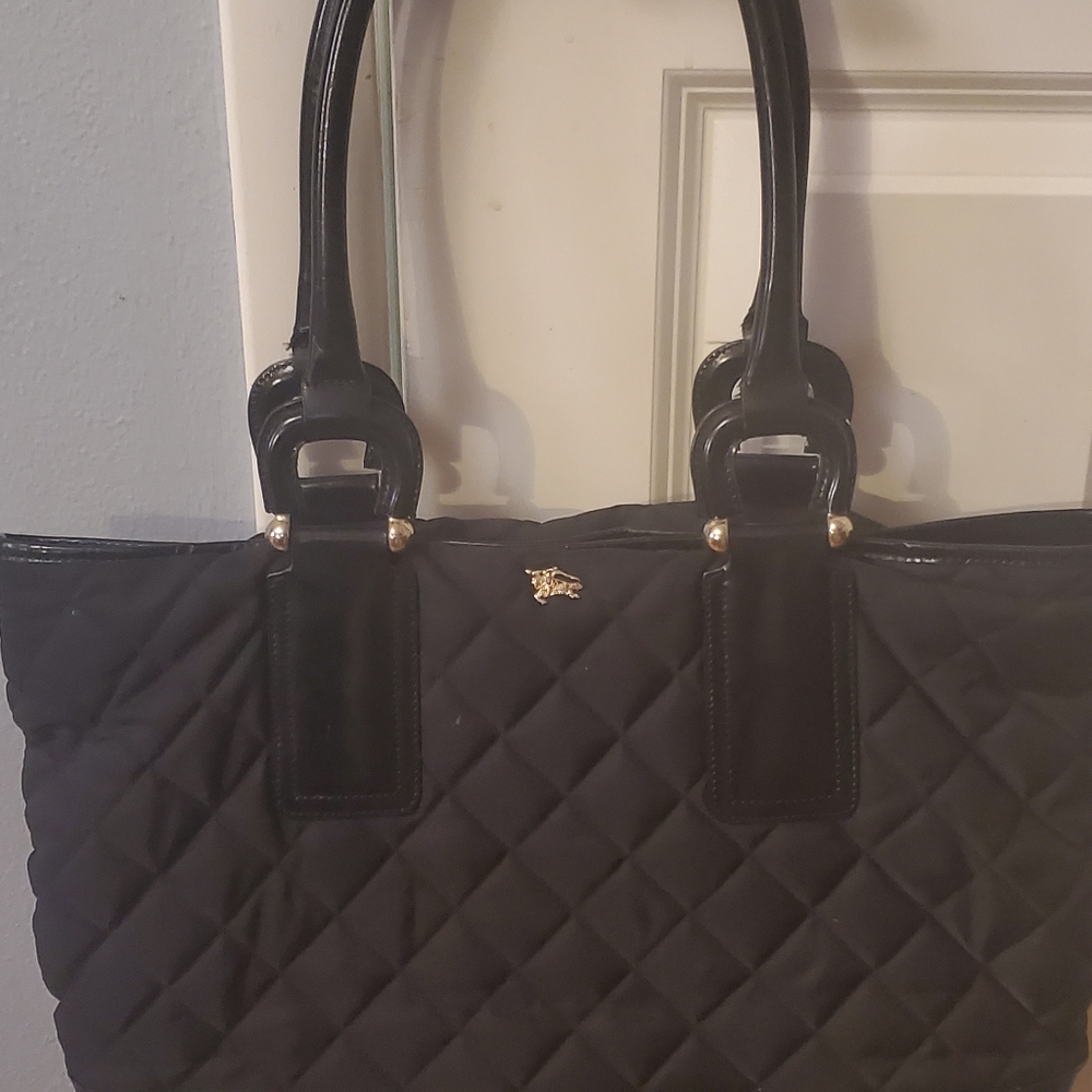 Burberry Quilted Nylon Tote with original dust bag.